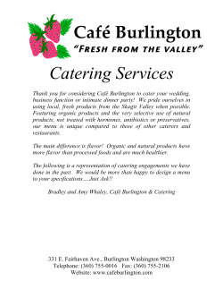 Catering - Cafe Burlington