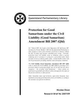(Good Samaritan) Amendment Bill 2007