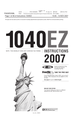 2007 Instruction 1040EZ - Every Dollar Matters Home Page