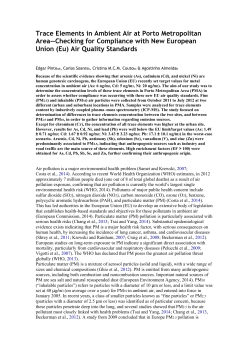Trace Elements in Ambient Air at Porto Metropolitan Area