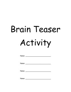 Brain Teaser Activity