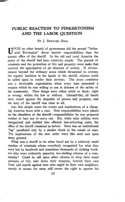 public reaction to pinkertonism and the labor question