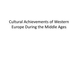 Cultural Achievements of Medieval Europe