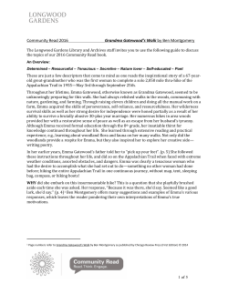 Community Read 2016 Grandma Gatewood`s Walk by Ben