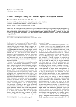 In vitro Antifungal Activity of Limonene against Trichophyton rubrum