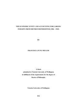 THE ECONOMIC ENTITY AND ACCOUNTING FOR LABOUR