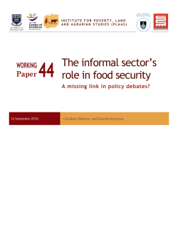 The informal sector`s role in food security