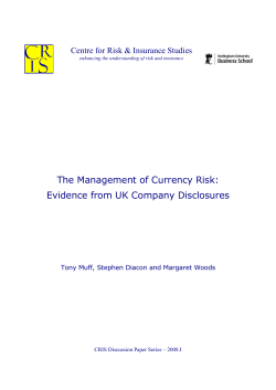 The Management of Currency Risk: Evidence from UK Company
