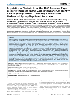 Imputation of Variants from the 1000 Genomes Project