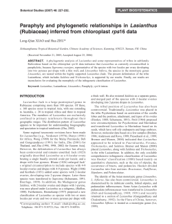 paraphyly and phylogenetic relationships in Lasianthus (Rubiaceae