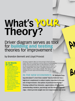 Driver diagram serves as tool for building and testing theories for