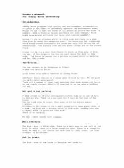 Access statement. For Jessop House Tewkesbury Introduction. Pre