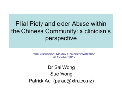 Filial Piety and elder Abuse within the Chinese