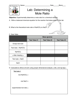 Lab: Determining a Mole Ratio