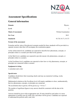 Assessment Specifications