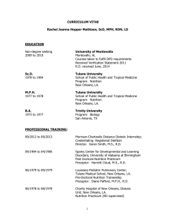 CURRICULUM VITAE Rachel Joanna Hopper Mathisen, ScD, MPH