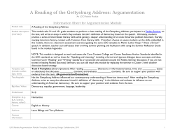 A Reading of the Gettysburg Address: Argumentation