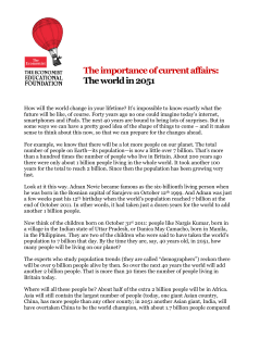 The World in 2051 - The Economist Educational Foundation