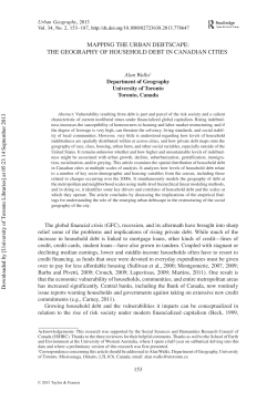 mapping the urban debtscape: the geography of household debt in