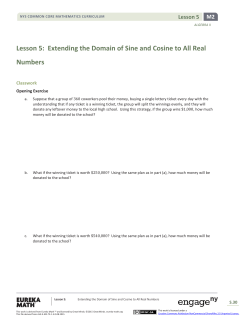 Lesson 5: Extending the Domain of Sine and Cosine to