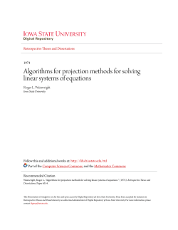 Algorithms for projection methods for solving linear systems of