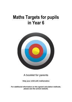Maths Targets for pupils in Year 6