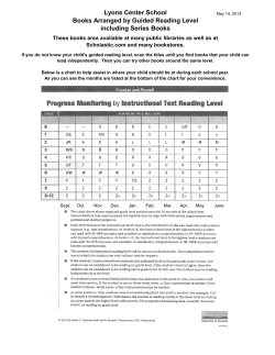 Lyons Center School Books Arranged by Guided Reading Level