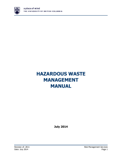 Hazardous-Waste-Manual - The University of British Columbia