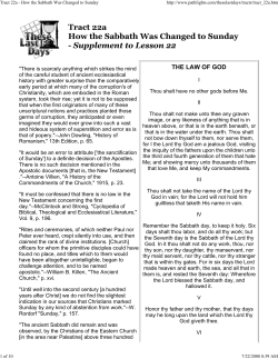 Historical Quotes on how the Sabbath was changed to Sunday