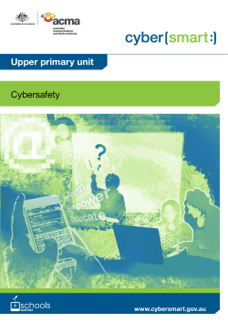 Upper primary unit Cybersafety