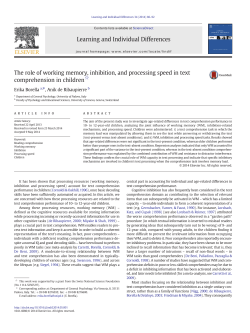 The role of working memory, inhibition, and processing speed in text