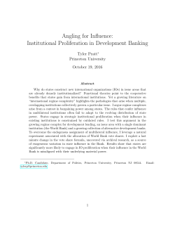 Angling for Influence: Institutional Proliferation in Development