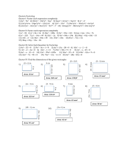 Clusters Factoring Part II