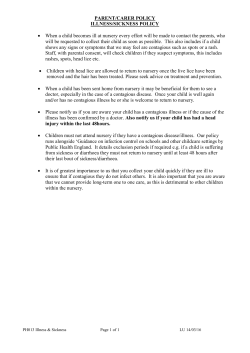 Illness and Sickness - Birstall Rainbow Nursery