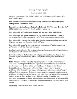 contractions: I`m, it`s, he`s, who`s, she`s, I`ll, haven`t, didn`t, can`t, isn`t