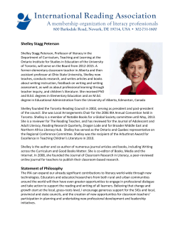Shelley Stagg Peterson Bio - International Literacy Association