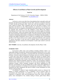 Effects of Acid Rain on Plant Growth and Development - e-JST