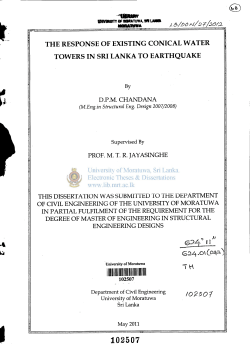 the response of existing conical water towers in sri lanka to earthquake