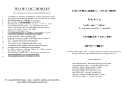 Handicrafts Schedule - Lochaber Agricultural Show
