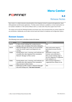 Meru Center 8.0 Release Notes