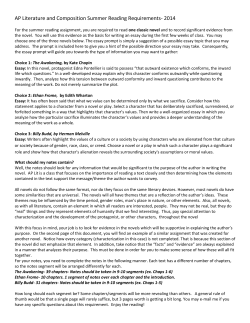 AP Literature and Composition Summer Reading Requirements