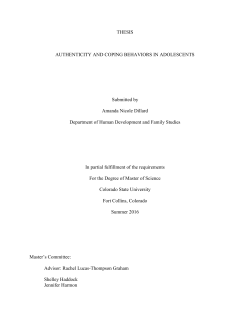 THESIS AUTHENTICITY AND COPING BEHAVIORS IN