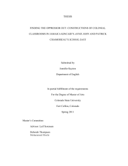 constructions of colonial classrooms in jamaica kincaid‟s annie