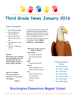 January Newsletter 3rd Grade 2016