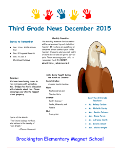December Newsletter 3rd Grade 2015