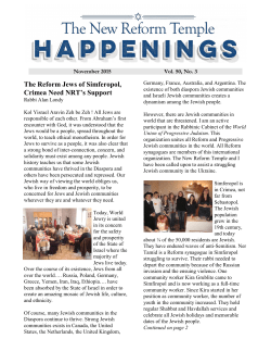November 2015 - The New Reform Temple