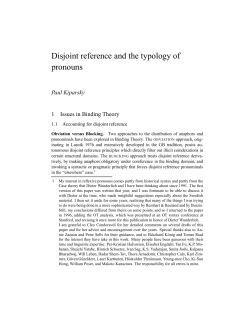 Disjoint reference and the typology of pronouns