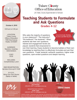 Teaching Students to Formulate and Ask Questions