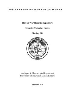 Oversize Materials - University of Hawaii at Manoa Library