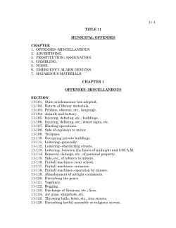 TITLE 11 MUNICIPAL OFFENSES CHAPTER